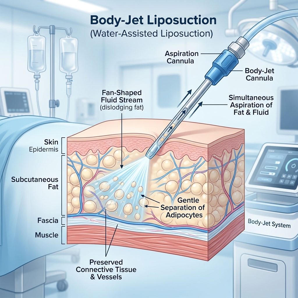 Body-Jet liposukce: Moderní technologie pro dokonalé tvarování postavy 1 Body-jet odsávání tuku vodním paprskem